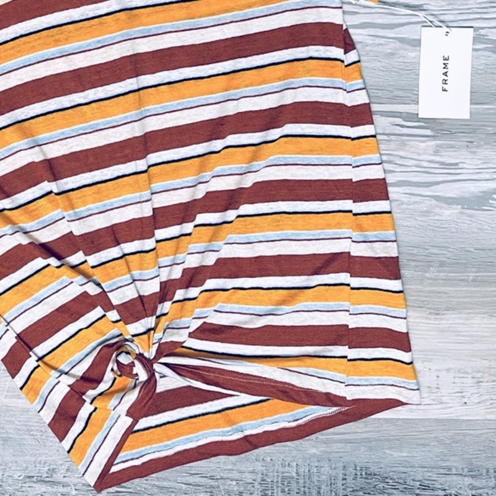 FRAME Wear Thin Striped Tee Sunrise Multi - Picture 10 of 16